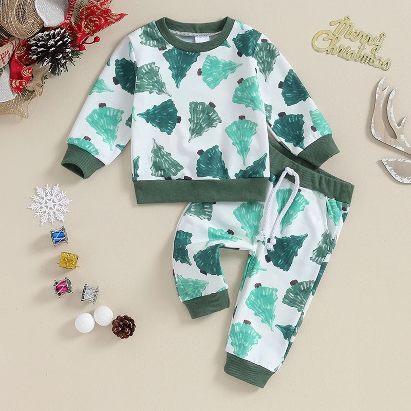 Toddler Boy Christmas Clothes Set 6 12 18 24 Months 2T 3T Baby Boy‘s Outfits Winter Sweatsuits