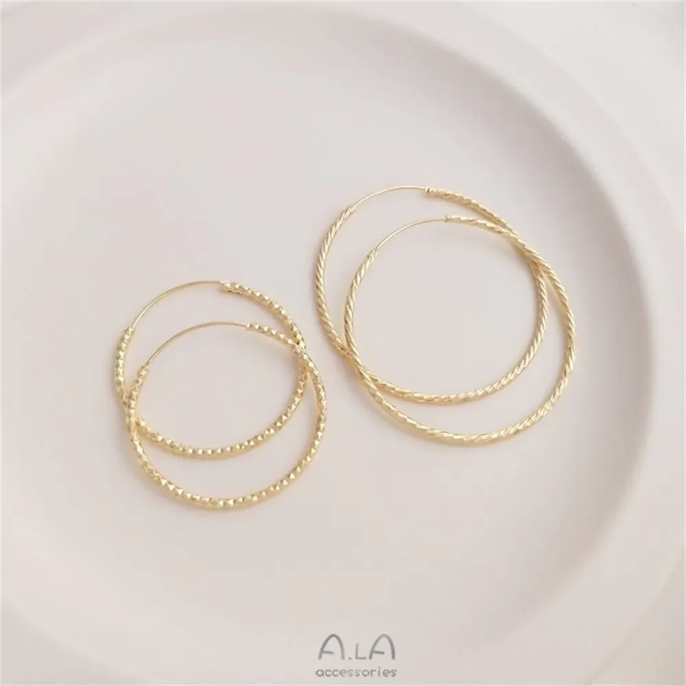 

Fashion, Luxury, Trendy Big Ear Ring, 14K Gold-plated Faceted Earring Ring, Simple Temperament, Cold Ear Jewelry E190