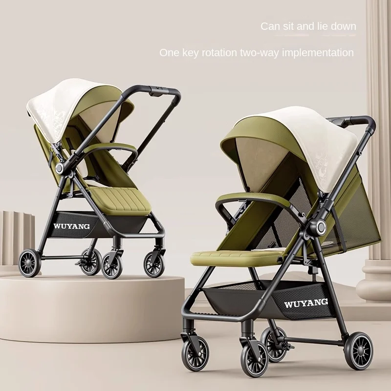 

Lightweight Baby Stroller can lie down and sit Easy to Collect the Child Two-way Push Travel Stroller Four Wheels Solid