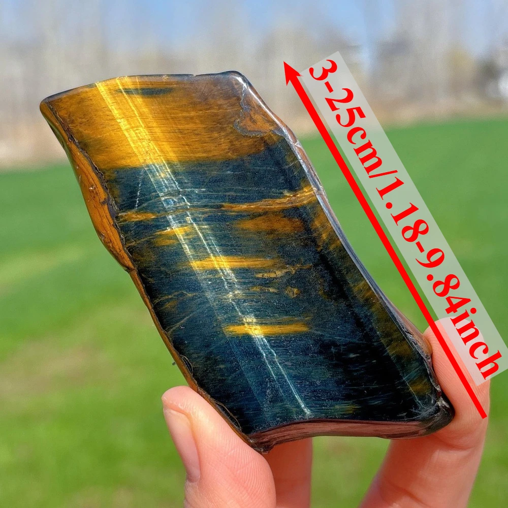 Natural Tiger Eye Stone Slice, Polished Crystal Slab, Home Decor, Random Mineral Specimen, Holiday Gifts, Crystal Collection