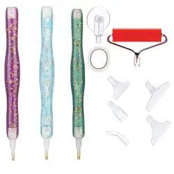 5D Glitter Diamond Painting Pen Kits With Plastic Pen Heads Roller Tape DIY Set Diamond Embroidery Cross Stitch Accessories