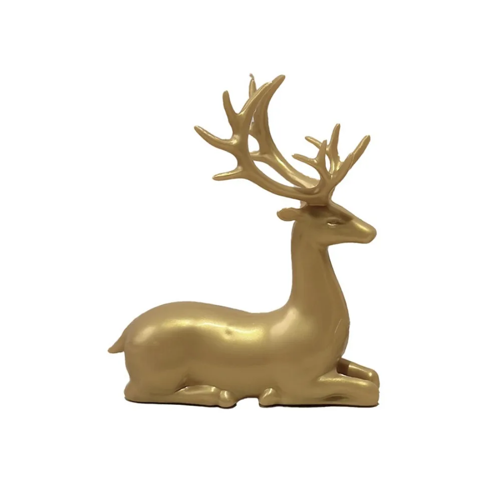 Creative Deer Desktop Ornament Modern Cute Reindeer Sculpture Durable Sitting/Standing Position Christmas Deer Statue