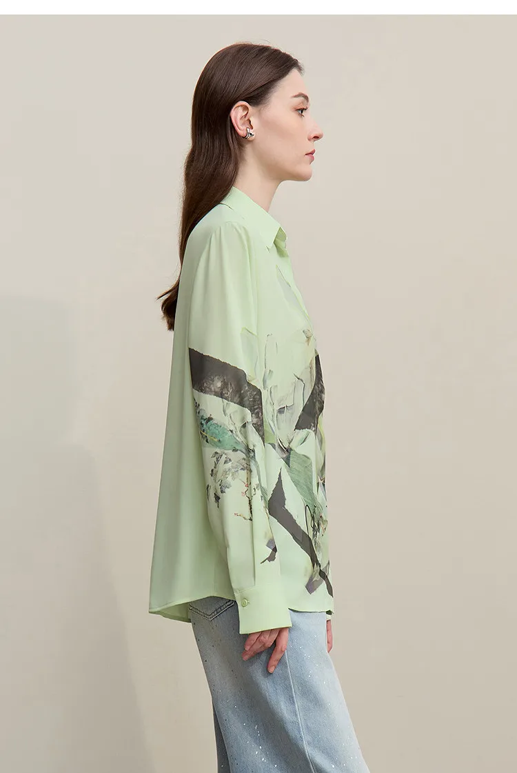 Amii Damen Chiffon-Bluse 2026 Herbst Neu Bedruckte Elegante Büro-Bluse mit Reverskragen Locker Sitzendes Freizeit-Oberteil für Frauen 12641108 – Detail 19