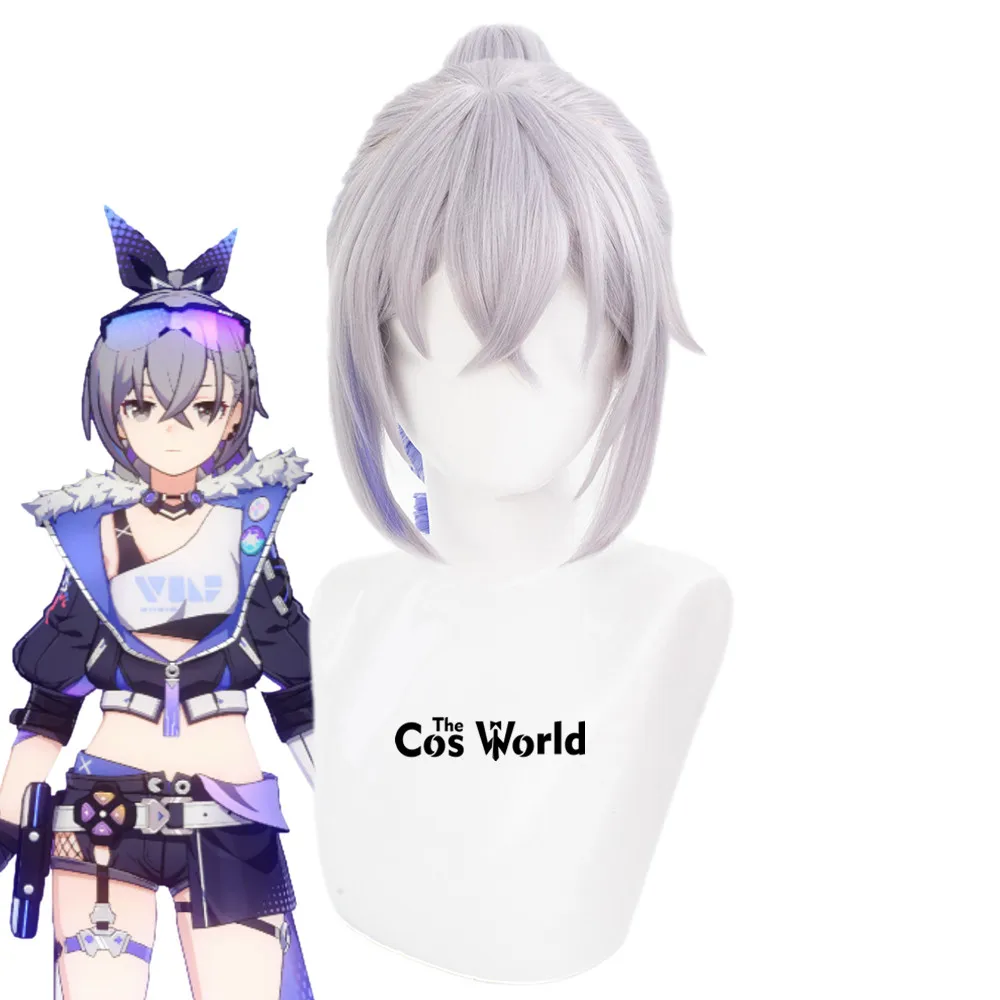 

Honkai: Star Rail Silver Wolf 85 см длинные игры косплей парики волокно термостойкие синтетические волосы + шапочка для парика