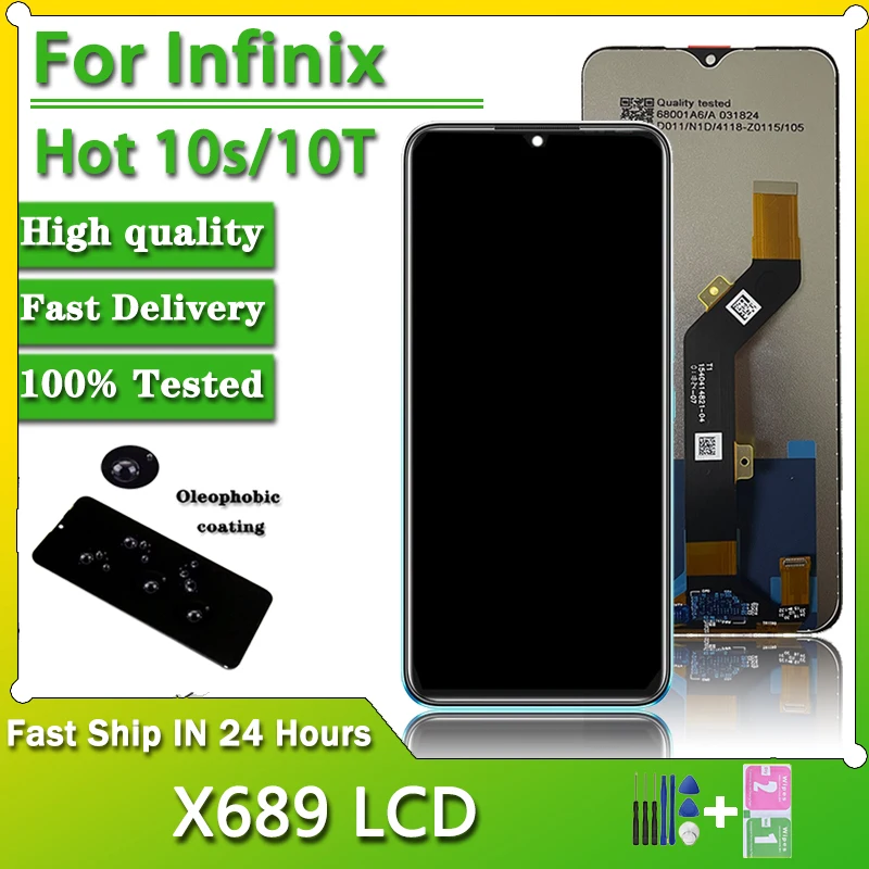 

6.82" S+Quality For Infinix Hot 10s LCD X689B, X689, X689D Display Touch Screen Assembly Digitizer For Infinix hot 10T LCD X689C