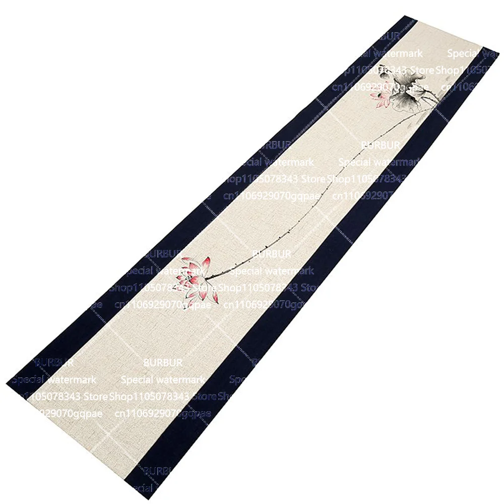 1Chinese tea setting - Tea ceremony accessories - Handmade fabric tea tablecloth - Chinese Zen-style table flag - Long tea table