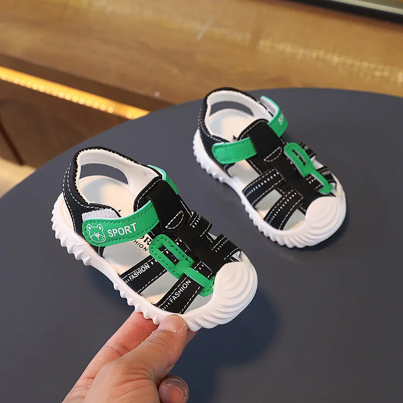 Sandal anak laki-laki Summer0-3Baby, sepatu pantai anak laki-laki usia tahun kecil Sol empuk, sepatu anak balita