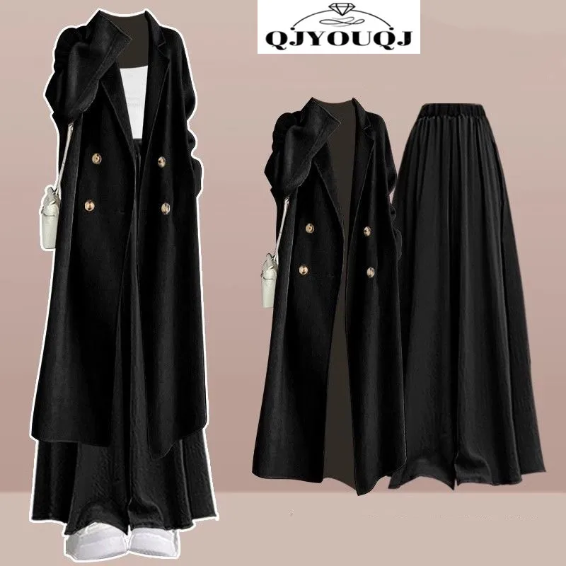 

Fashion Long Women's Set Autumn/winter Korean Version Women's Top+casual Skirt Pants Elegant Women's Two-piece Set