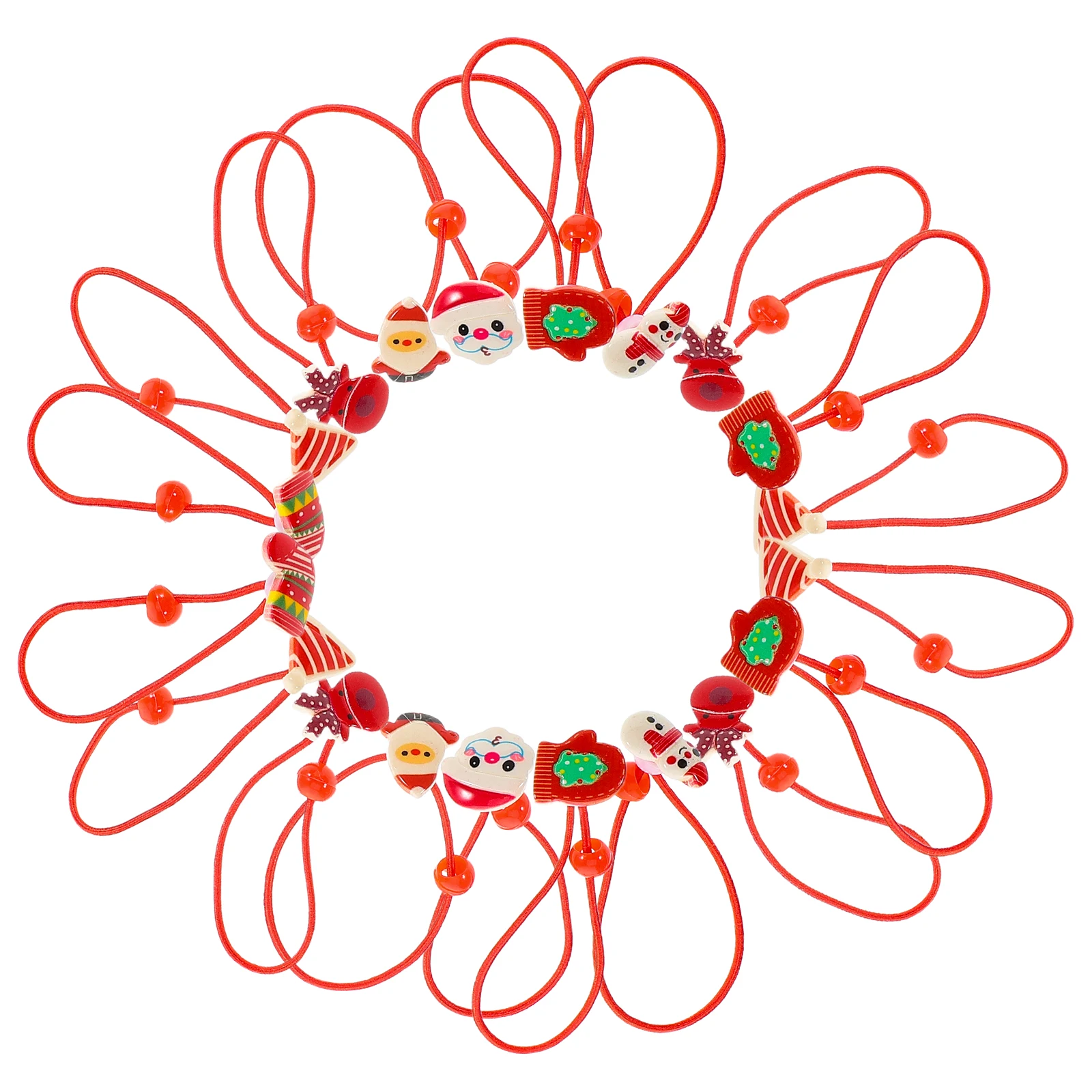 

20Pcs Children Hair Ties Christmas Theme Elastic Scrunchie Holders Adorable Resin Decorations for Girls Women Newborns Daily