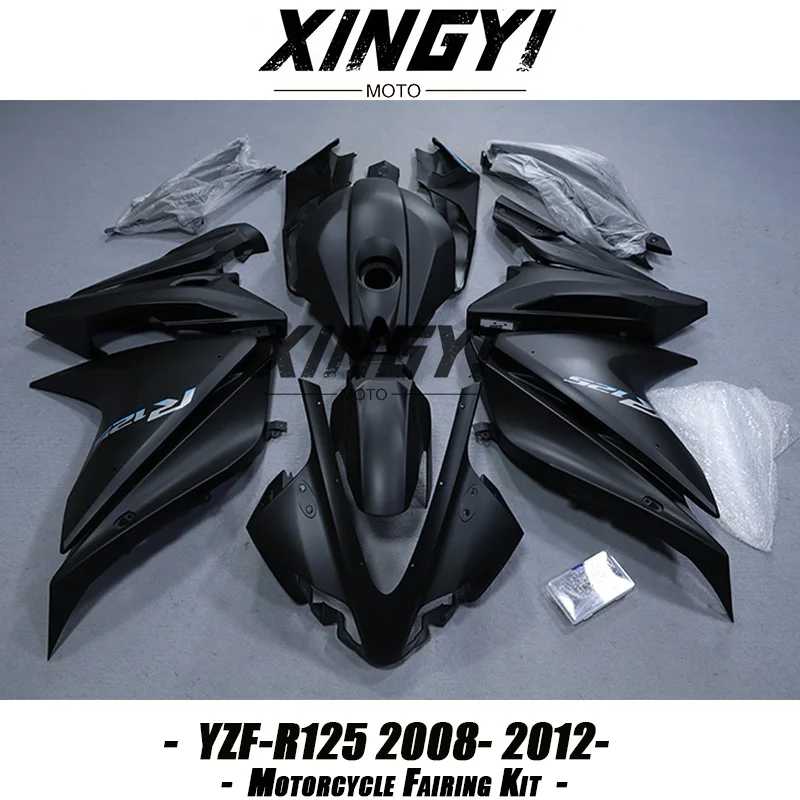 Motorcycle Fairing Kit Fit for Yamaha YZF R125 YZF-R125 2008-2012 High Quaility ABS Plastics Bodywork Kit Matte Black BodyKit