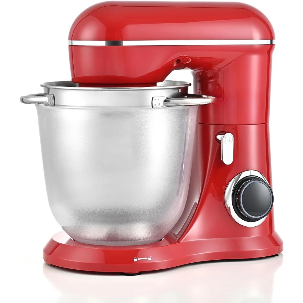 

Food Mixer, 4.5QT+5QT Two Bowls Electric Food Mixer, 10 Speeds Kitchen Mixer with Egg Whisk & Flat Beater, Stand Mixer