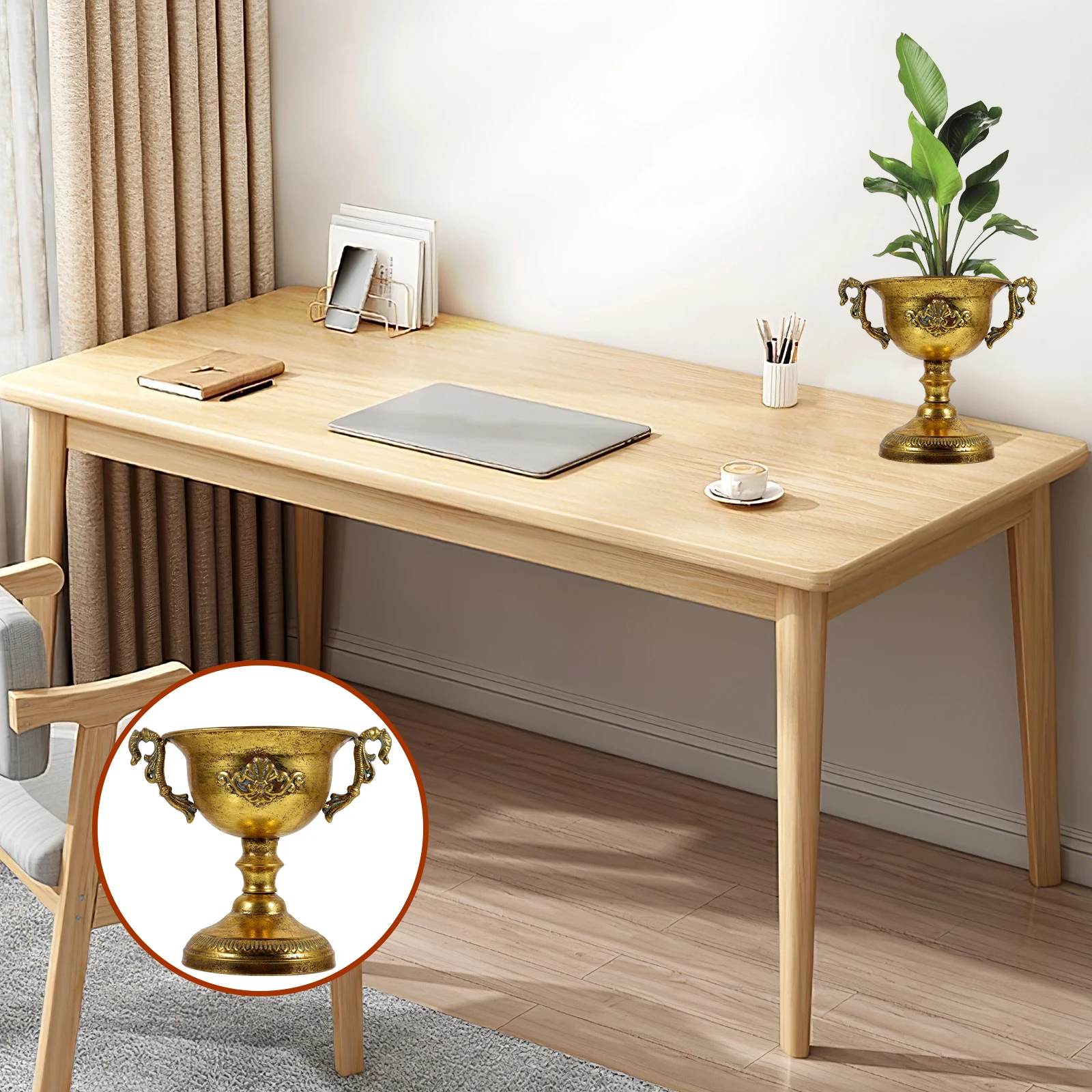 

Vintage Iron Vase Mini Office House Strong Retro Metal Planter Garden Flower Urn Centerpiece Home DIY Decor