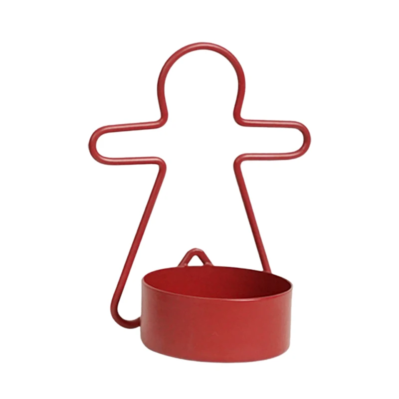 Metal Mini Candle Holder Unique Modern Cute Gingerbread Tealight Candle Holder Centerpiece for Home Table Decoration
