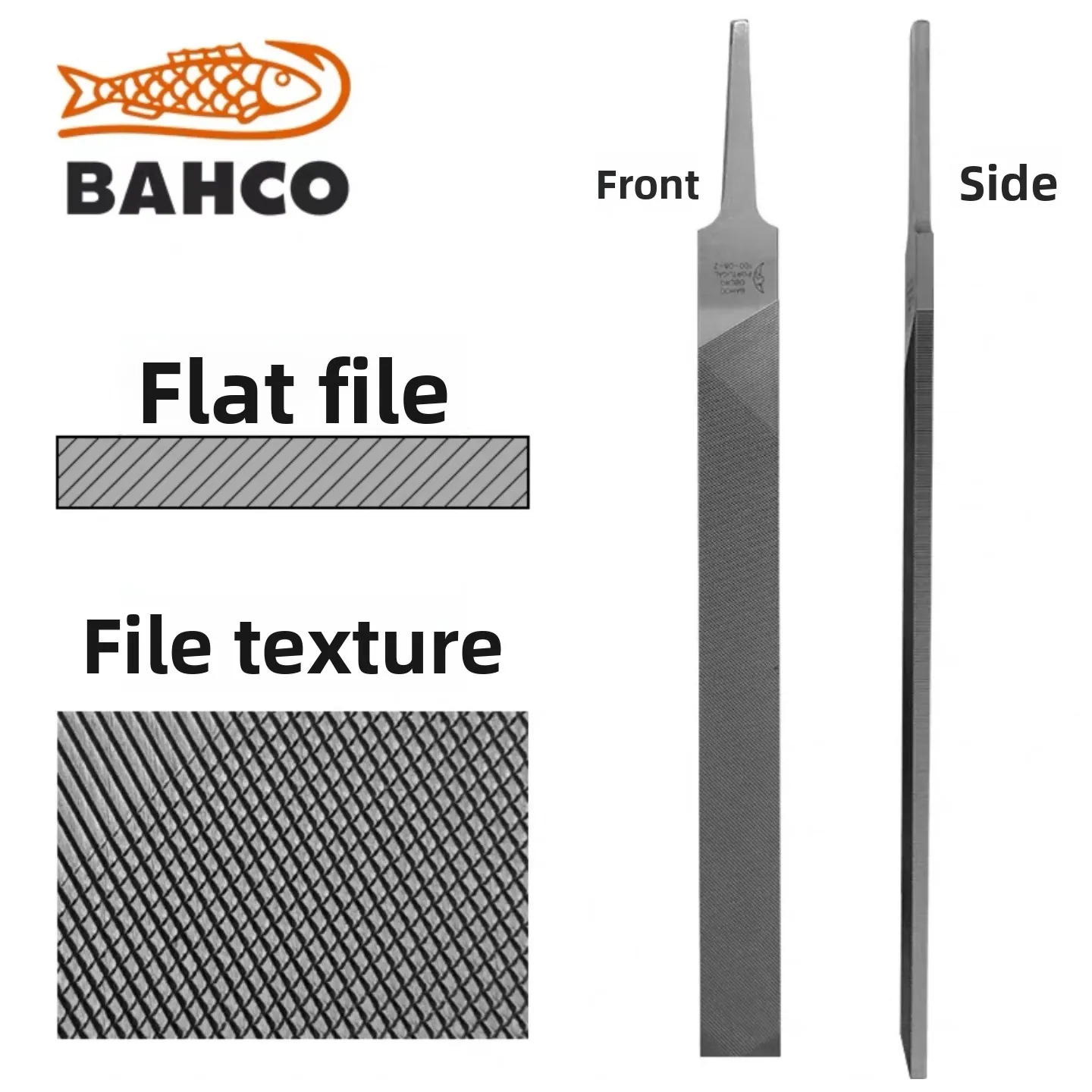 Professional BAHCO Sweden Files Set 4-12 Inch Round Flat Half Round Medium Teeth for Sharpening Grinding Polishing