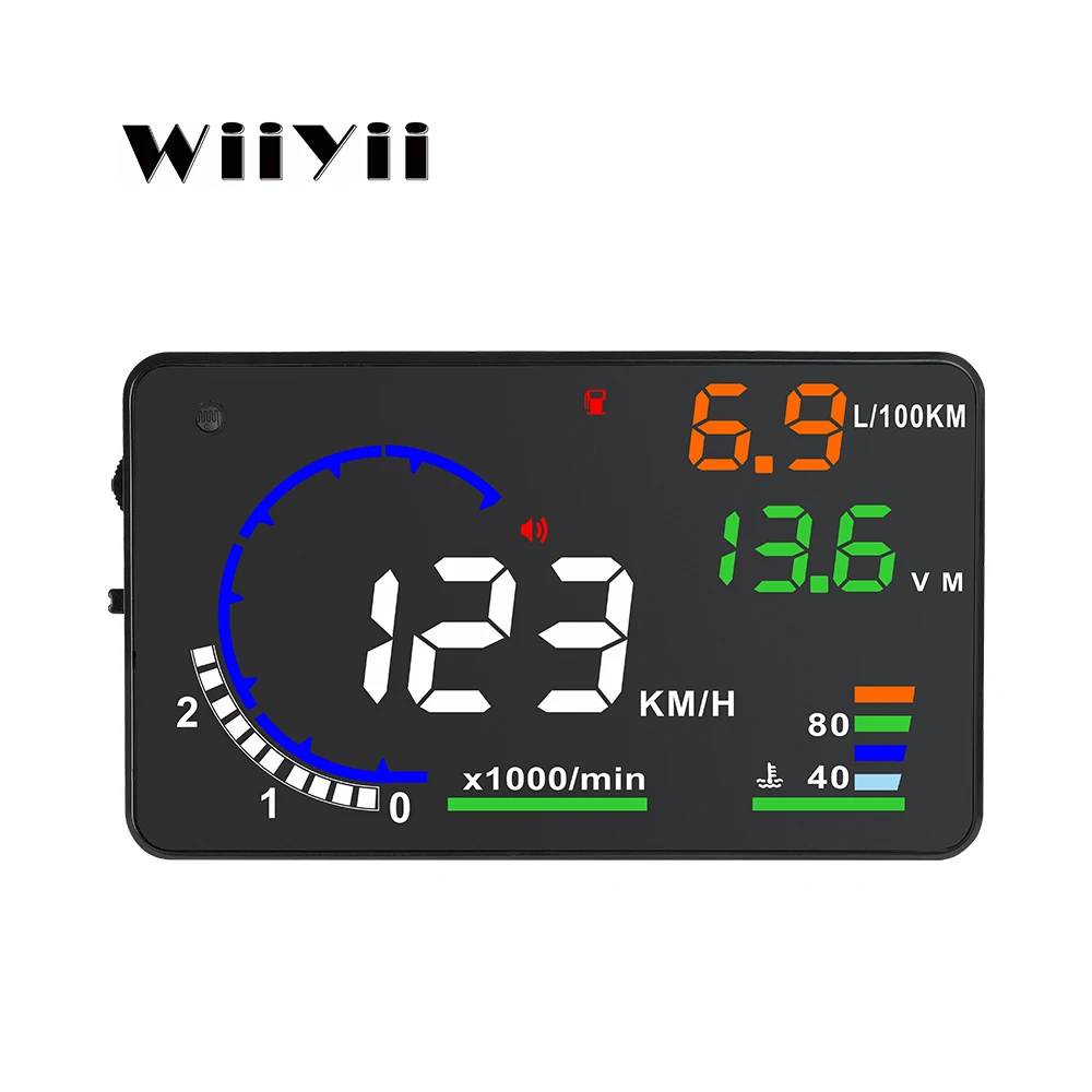 

Hot Sale A8 Auto Meter Head up Display Car Gauge 2 Speedometer HUD Display on Front Windshield with Speed Alarm