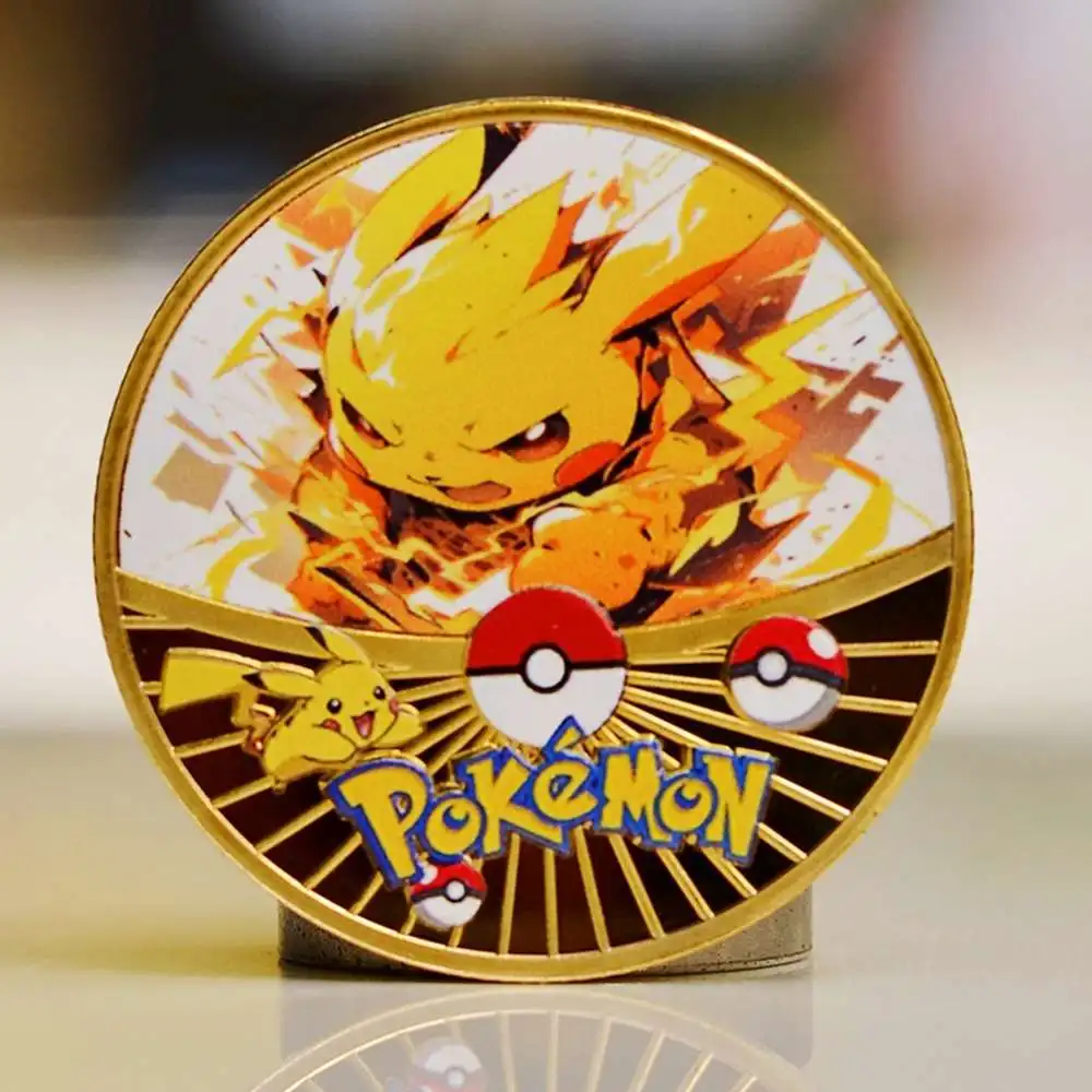 

Pokemon Coins Metal Pokémon Coin Tcg Pikachu Vmax Charizard Gengar Coins Collectibles Anime Games Cartoon Medal Kids Toys Gifts