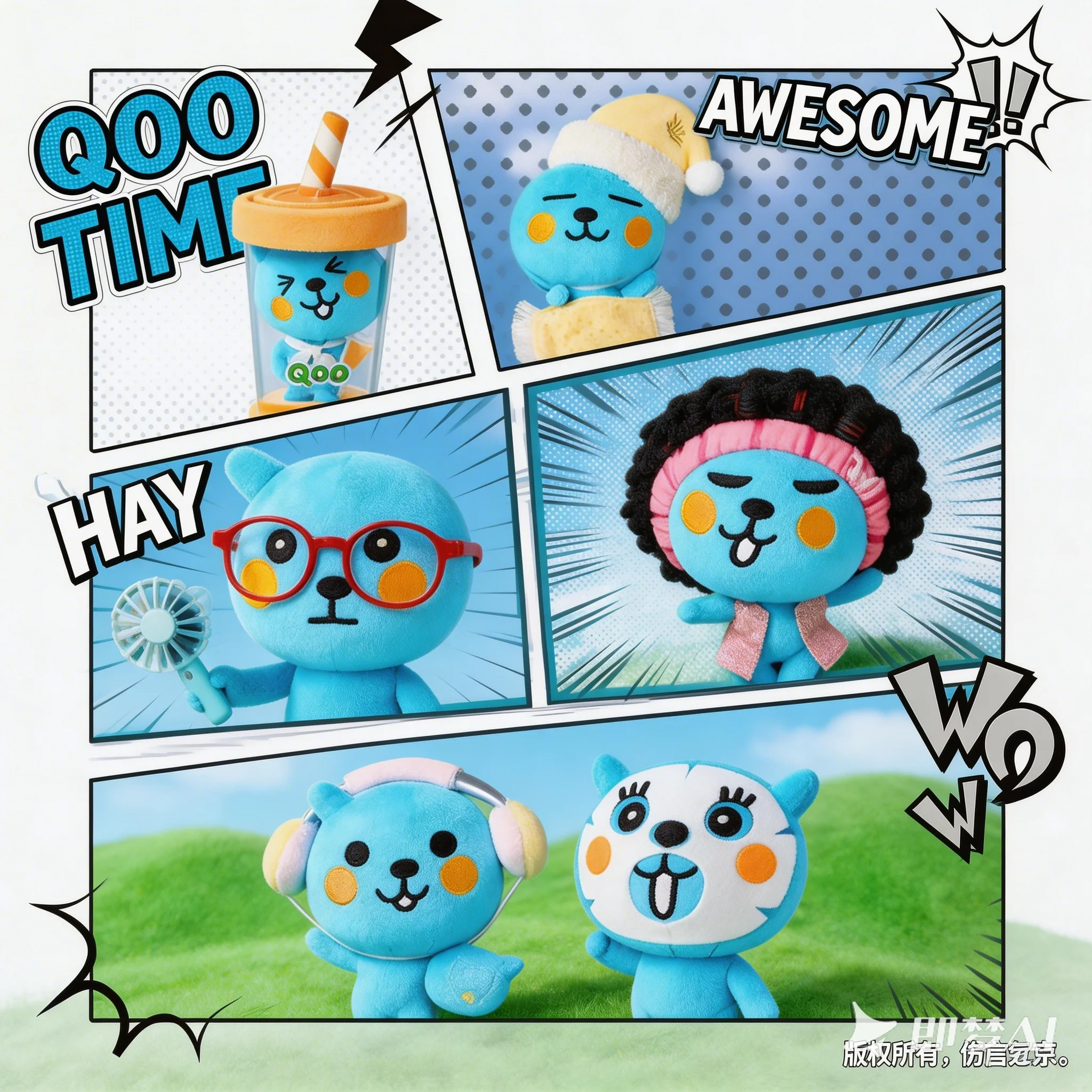 

New Genuine X11 A Super Cool Day Qoo Serise Plush Mystery Box Blind Box Kawaii Fun Collection Bag Charm Car Toys Birthday Gifts