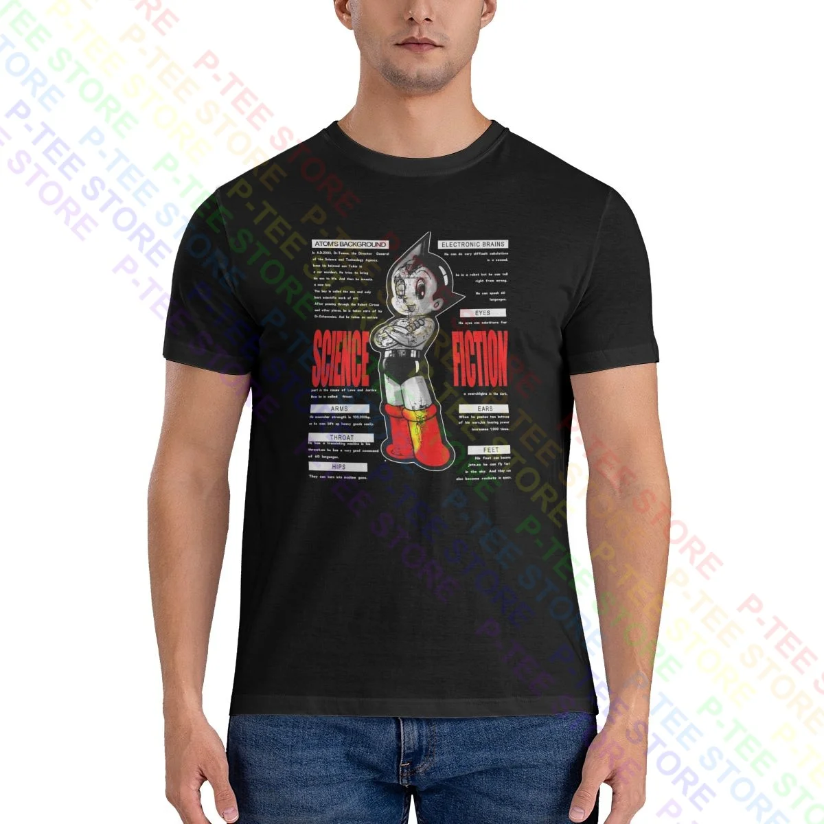 

Evintage Astro Boy Mighty Atom 3D Голограмма Tezuka продукция футболка Милая Горячая сделка футболка