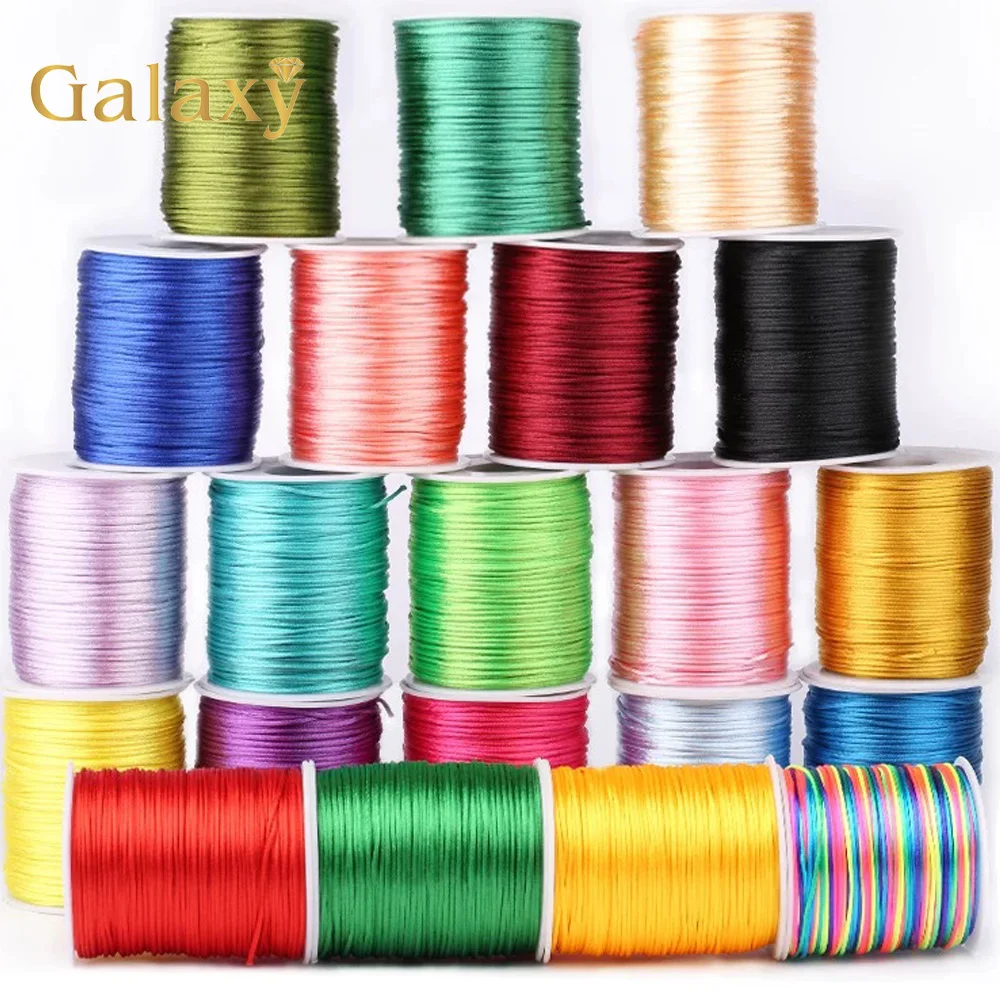 100M/roll 1.5/2/2.5/3mm Nylon Line Cord Rope Chinese Knotting Rattail Satin Cords Braided String DIY Tassels Shamballa Thread
