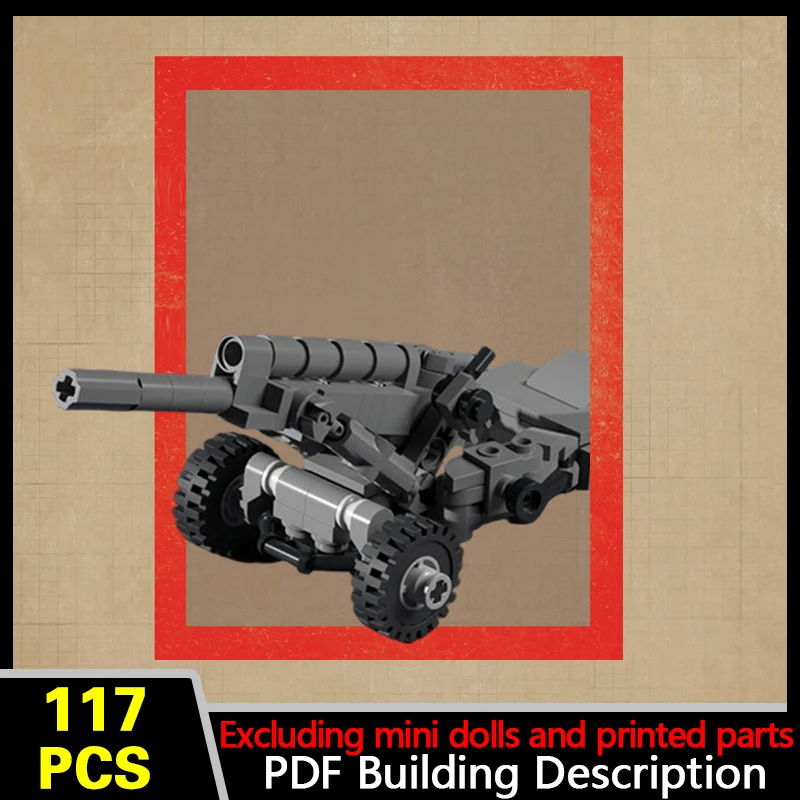 M102 105mm Howitzer Model MOC Building Bricks War Equipment Modular Technology Gifts Holiday Assemble Children Toys Suit