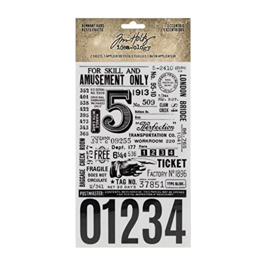 Tim Holtz Idea-Ology Eccentric Remnant Rubs, 5 by 7-inch TH94237 Constructed of Adhesive-backed Paper Cardstock-Weight Paper Re