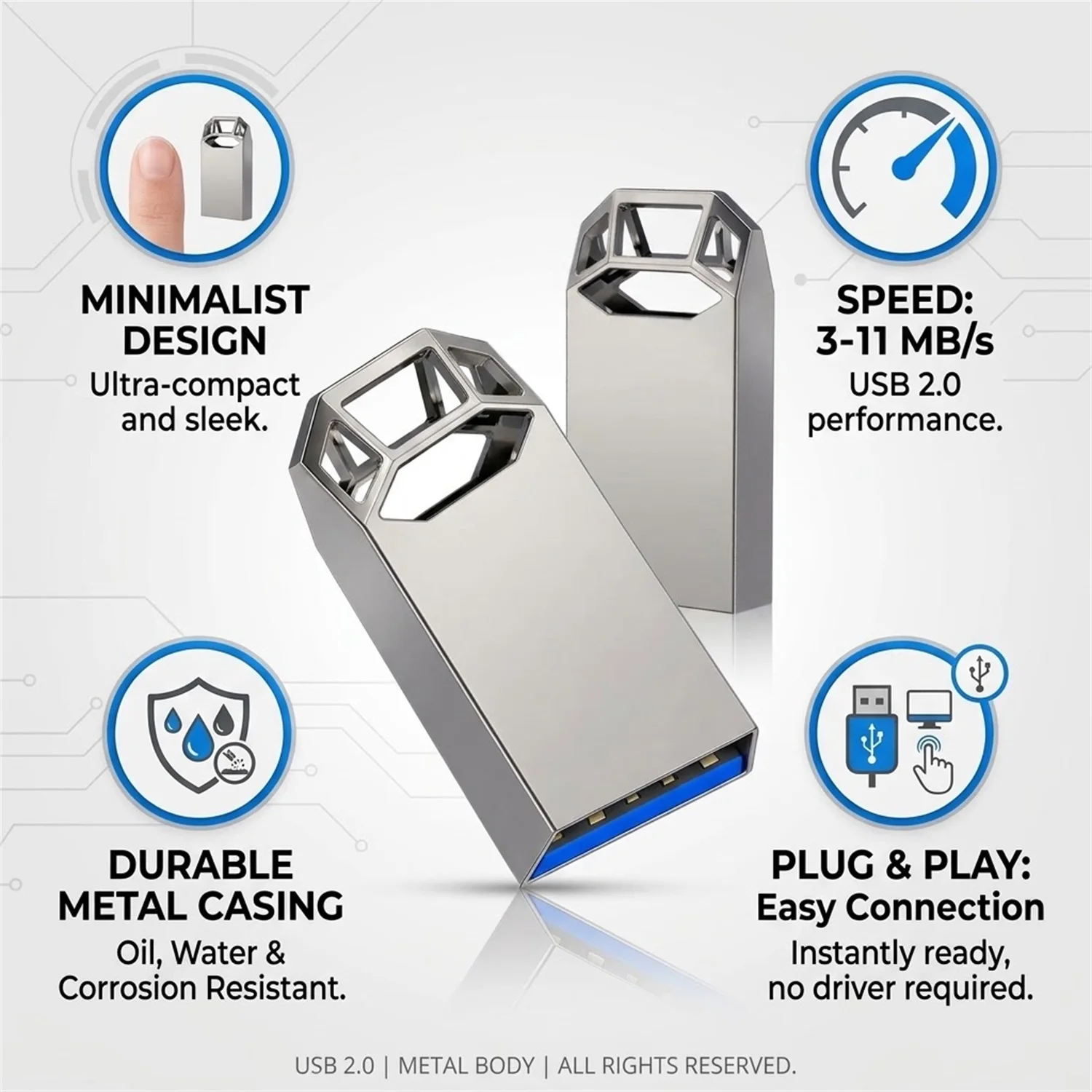 Mini Usb Flash Drive Super Tiny 64GB 32GB 16GB 8GB Pen Drive Usb 2.0 Pendrive Memory Stick Waterproof USB Flash Disk Gift