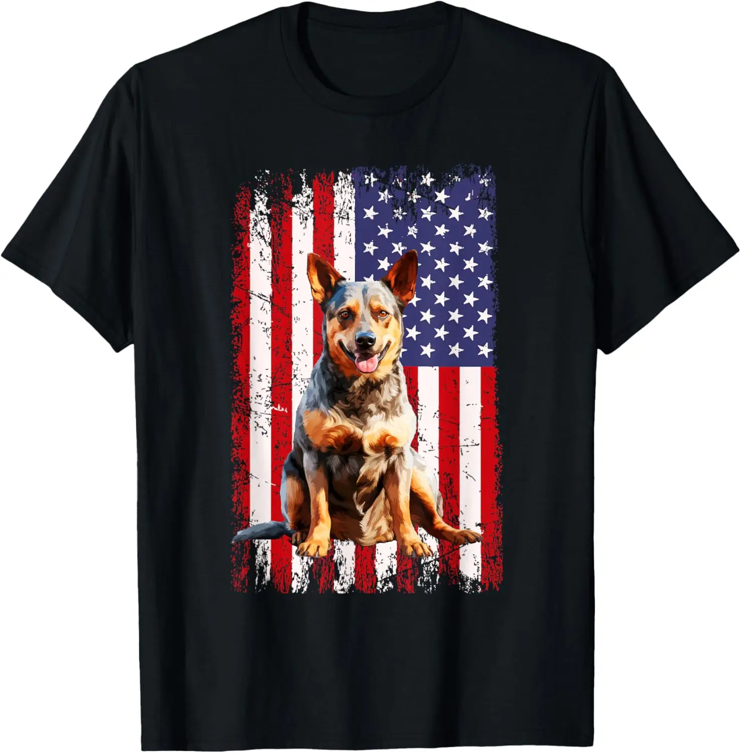 Australian Cattle Dog American Flag T-Shirt