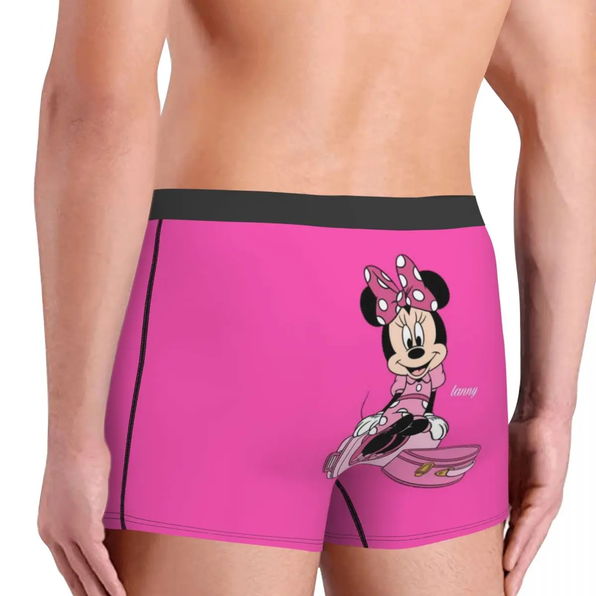 Calzoncillos Boxer personalizados de Mickey Mouse Minnie para hombre, ropa interior con estampado 3D de dibujos animados, bragas, calzoncillos suaves