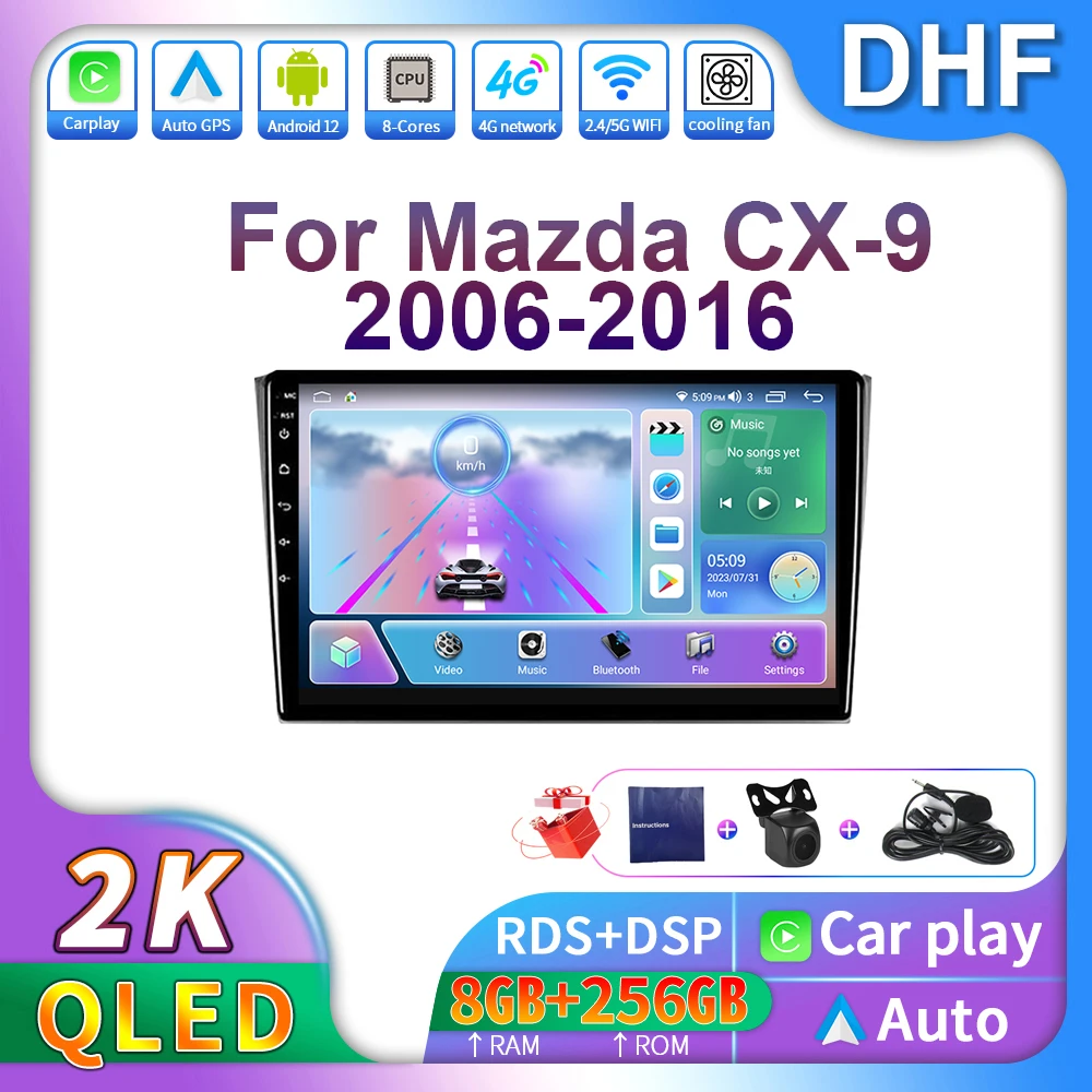 

Автомобильный радиоприемник DHF Android 12 для Mazda CX9 CX-9 CX 9 TB 2006 - 2016 мультимедийный видеоплеер автонавигация GPS стерео 2 Din Carplay