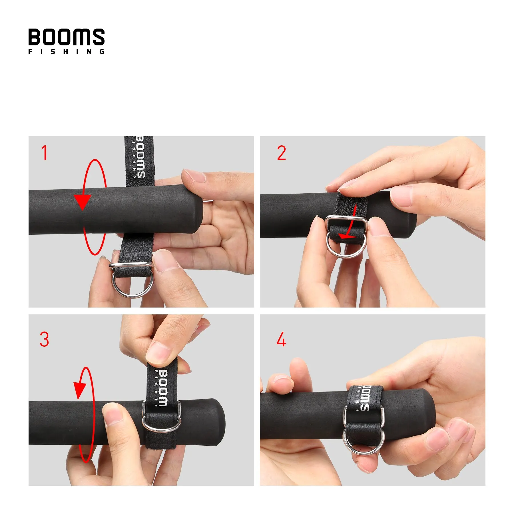 Booms Fishing T02RB1 Wędka Tether Łódka Kajak Łopata 2M Elastyczna smycz do narzędzi wędkarskich Pręty Pasek 4 sztuk/zestaw — zdjęcie 7