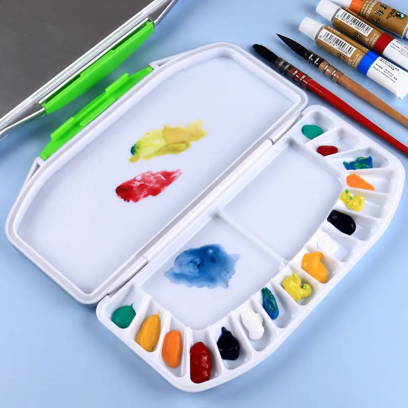 Moisturizing Paint Palette Box Gouache Pigment Storage Case Portable Mixing Tray Art Sketch Painting Art Supplies for Beginners