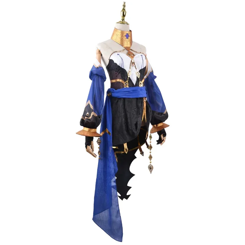 جينشين إمباكت سوميرو زي مجموعة كاملة من أغطية الرأس جوارب شعر مستعار أنيمي كوسبلاي فستان ليلى لـ Comic Conx؛ 8'm6،