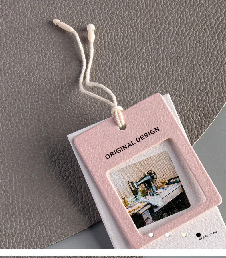 100pcs Clothing Hangtag Custom Logo Women\'s Clothing Trademark Hangtag High-grade Roland Grain Hangtags Cards with Strings
