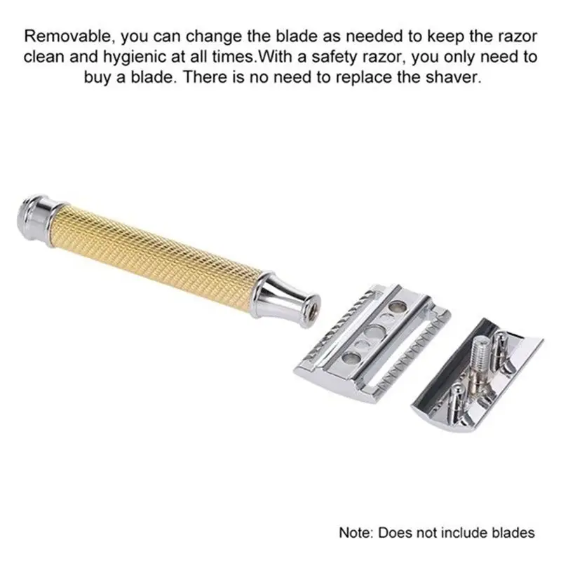 AEE4-Adjustable Double Edge Classic Safety Razor Man Shaving Razor With Base Cutter Head Cover