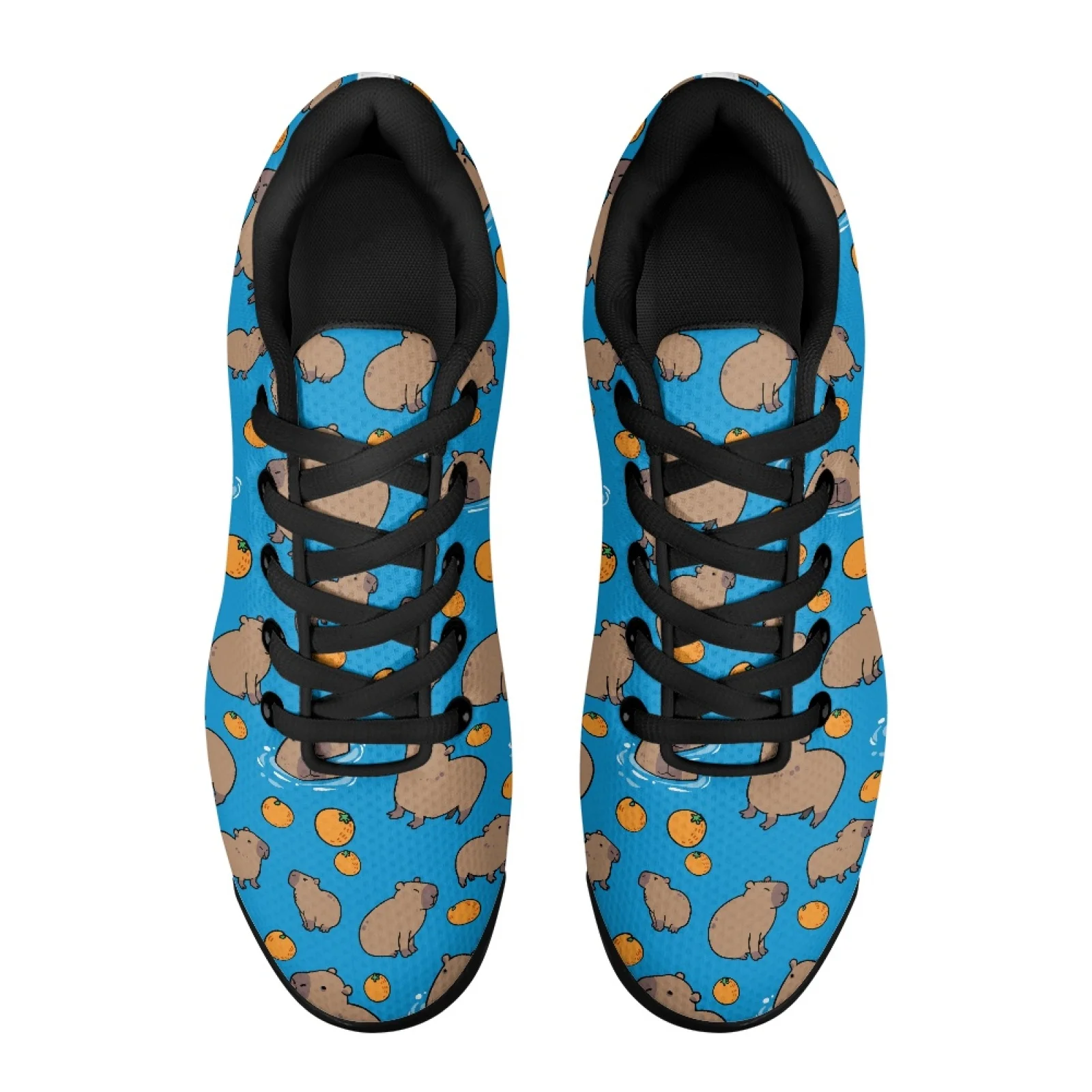PENSTROLL Orange-Swim-Capybara Modern Athletic Sneakers for Men Tennis Sports, Air Cushion Tennis Sneakers