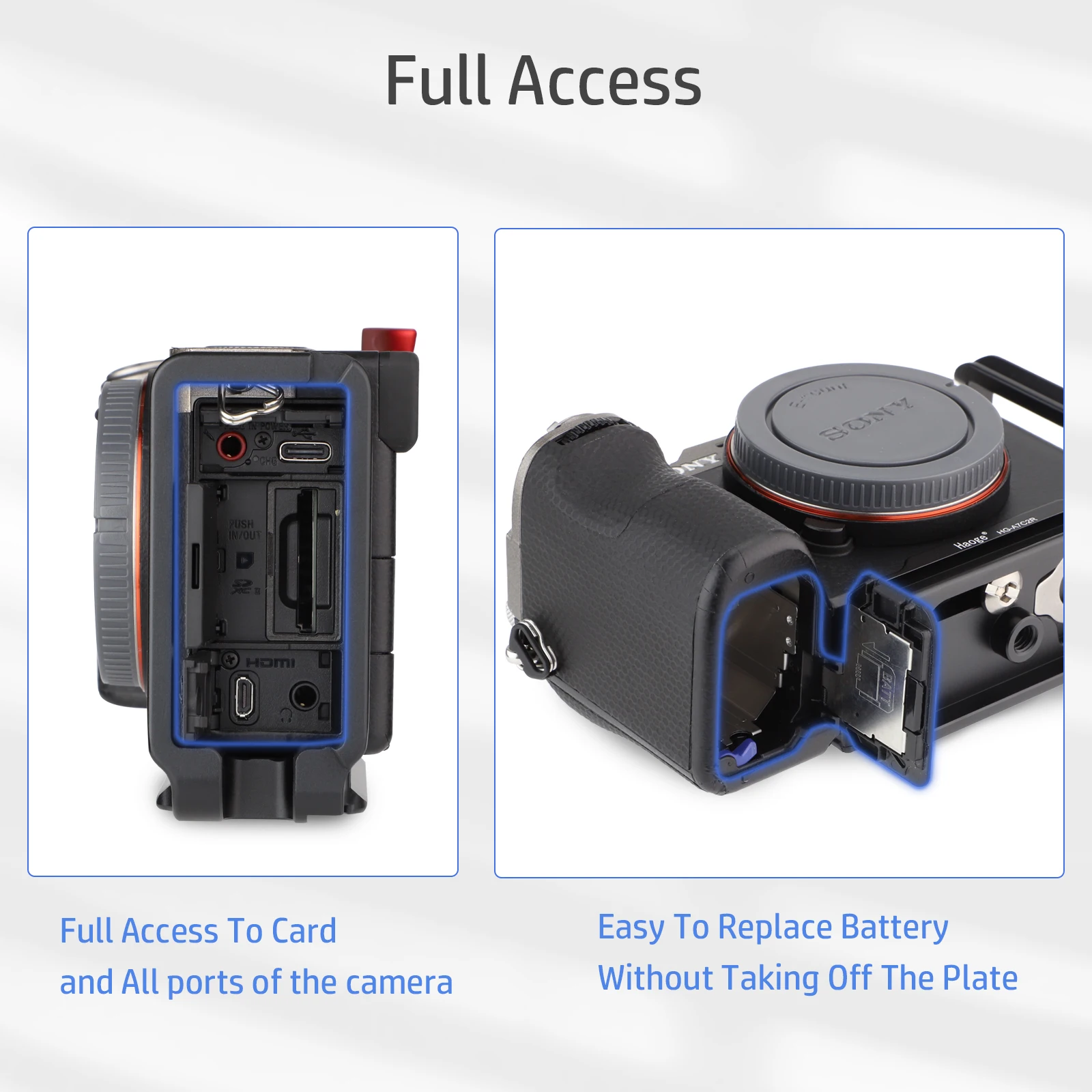 Haoge camela L ขายึดสำหรับกล้อง A7CR SONY A7C2, แผ่นโลหะแบบบูรณาการสไตล์ ARCA รองรับได้1ชิ้น