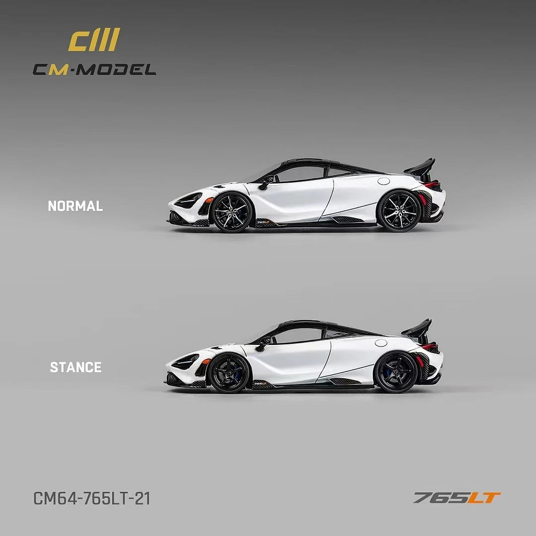 PreSale CM 1:64 765LT White Replaceable Wheels Diecast Diorama Car Model Collection Toys