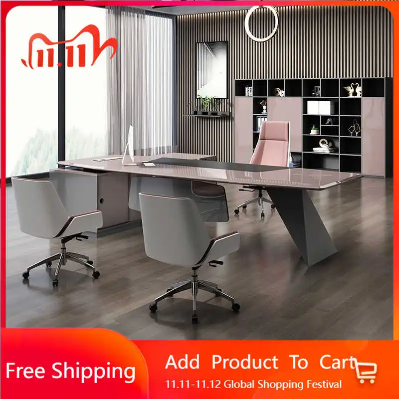 

Organizer Executive Office Desk Standing Work Creativity Reception Computer Desks Light Luxury Storage Escritorio Desk Furniture