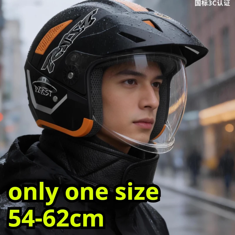 

2025 Motorcycle Helmet Warm Electric Vehicle Helmet Anti Fog Dual Mirror Both Men Women