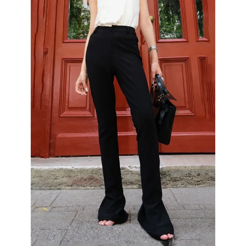 

Youth Fashion Black Velvet Slim Fit Slimming Horseshoe Pants Comfortable Breathable Casual Versatile High-quality Trendy Pants