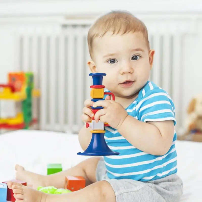 Kinder Trompete Spielzeug Kinder Frühen Montessori Pädagogisches Spielzeug Bunte Musikinstrumente Spiele für Kleinkind Geschenke Horn Spielzeug