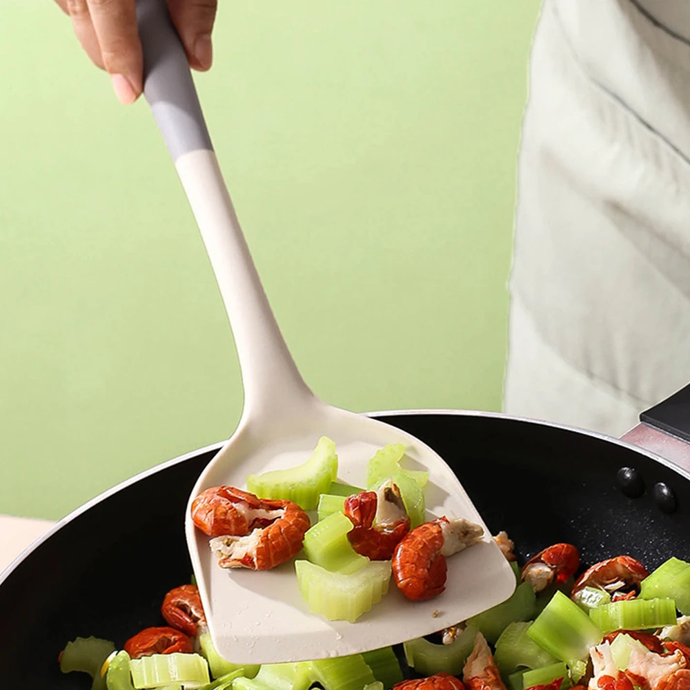 1PC/5PCS Milk White Grey Dual Color Silicone Five Piece Set of Non stick Pot Special Kitchenware Set