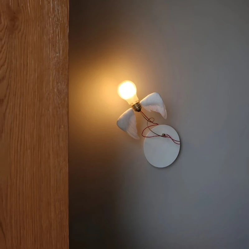 Medieval French creative winged bird wall lamp living room bedroom bedside lamp