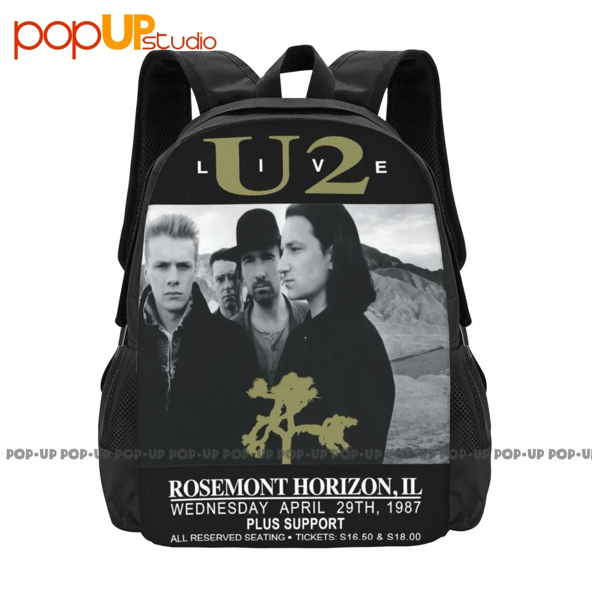 Amplified U2 Us Live Backpack Large Capacity Fashion Art Print Eco Friendly Clothes Backpacks