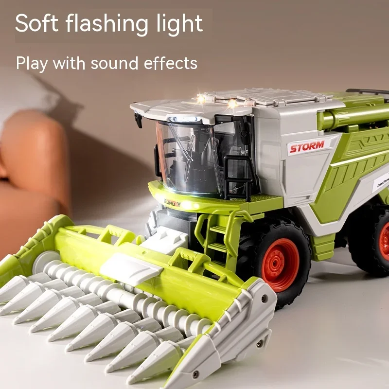 1:24 Rc Farmer'S Car Wheat Harvester Combination Multi-Feature Lights 6608 Wheat 6612 Corn Crop Harvester Children'S Gift Toys