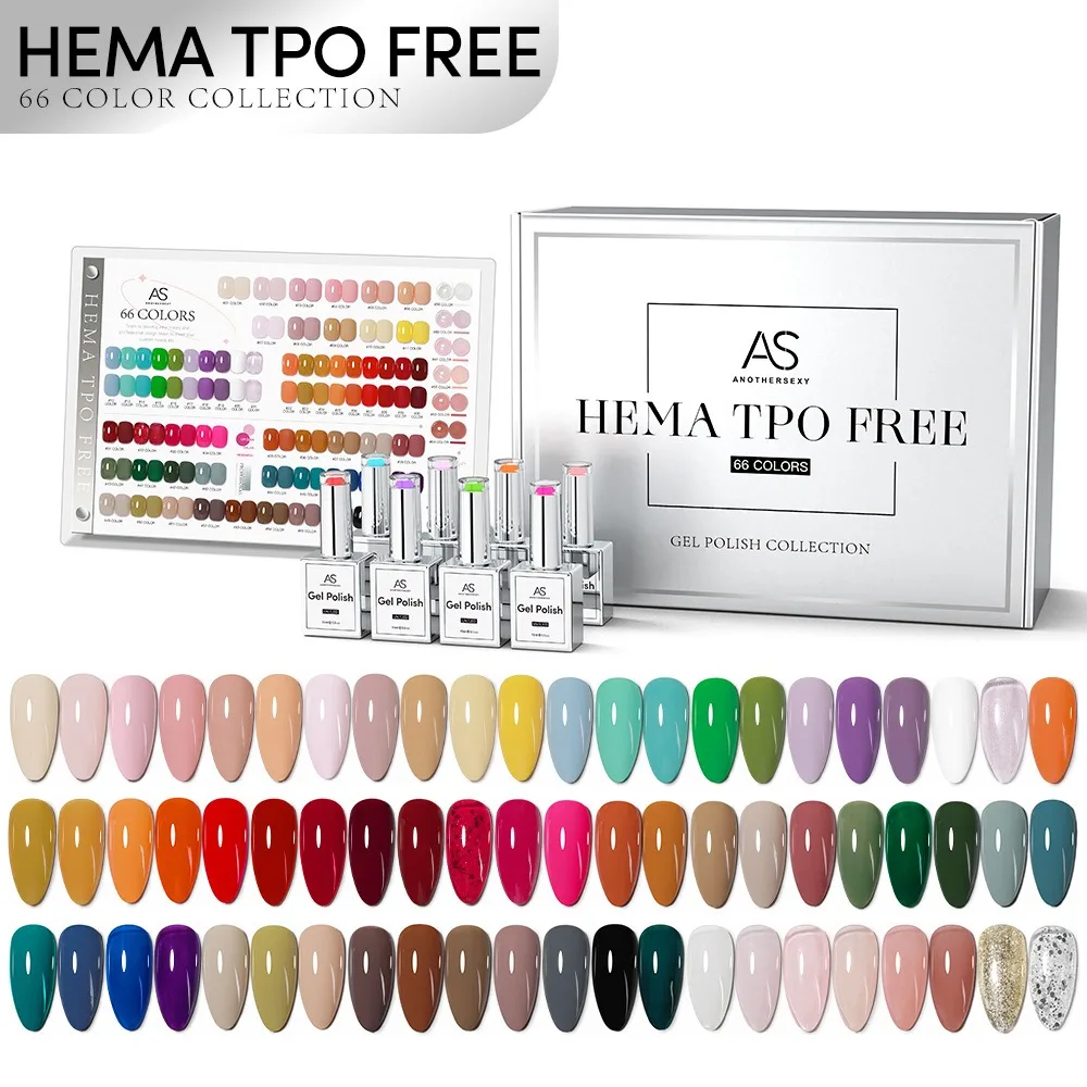 66 Colors HEMA Free TPO Free Gel Polish Set Soak Off Gel With Color Chart 15ml High Quality Manicure DIY Varnishes Kit  Art Gel