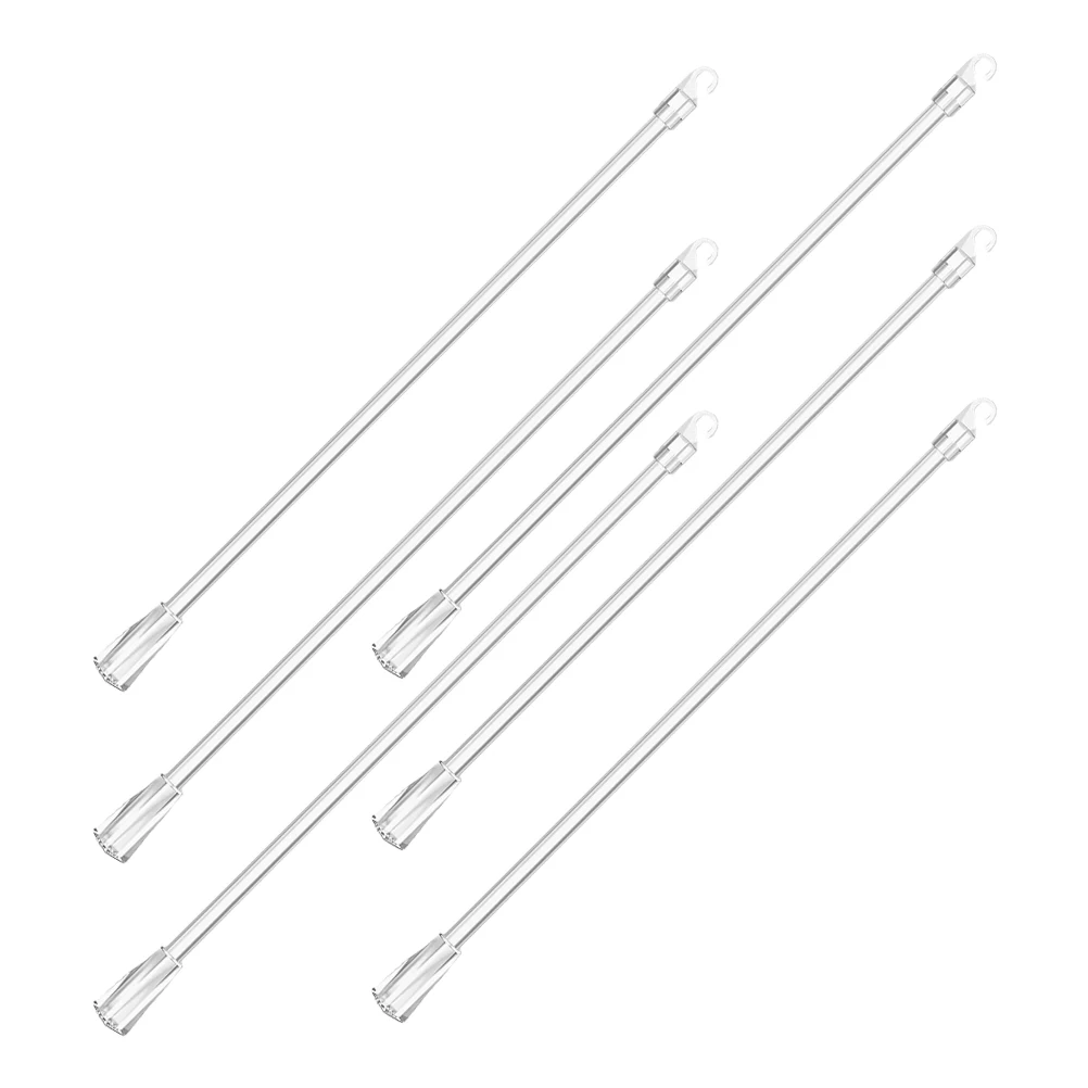 

6pcs Curtain Rod Turn Stick: 21Inch Clear Vertical Blind Accessories Replacement Plastic Opener Hook Long Handle For Diy Home