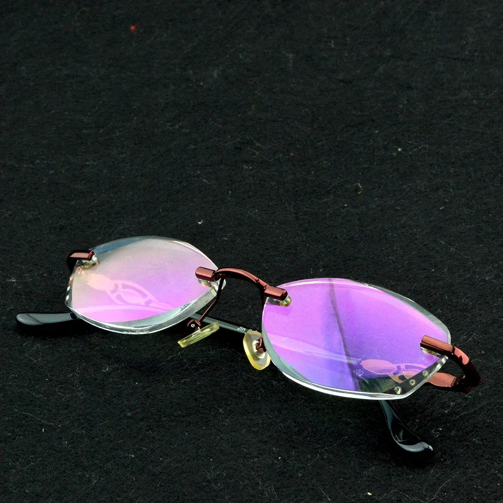 Clara Vida Red Diamond Rimless Women Lady Decoration Reading Glasses Men +0.75 +1 +1.5 +2 +2.5 +3 +3.5 +4
