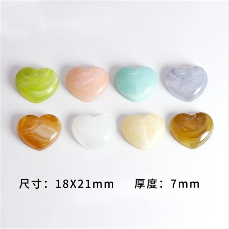 10Pcs/Lot New Creative Heart Acrylic Beads Loose Bead Charm Connectors Diy Earrings Jewelry Making Resin Acessories