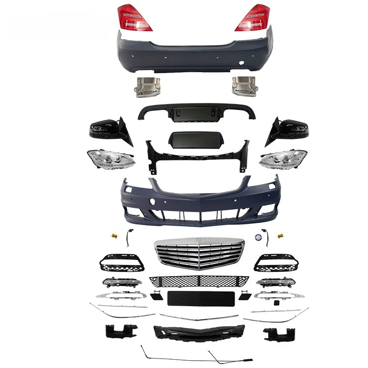 W221-Upgraded S63 S65 Body Kit para Classe S, Amortecedor Frontal, Amortecedor Traseiro, Farol e Luz Traseira, Novo